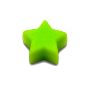 Силіконова бусинка, бусина для прорізувача зубів – Міні зірочка Зелена