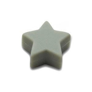 Силіконова бусинка, бусина для прорізувача зубів – Міні зірочка Сіра світла