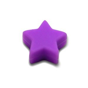 Силіконова бусинка, бусина для прорізувача зубів – Міні зірочка Фіолетова