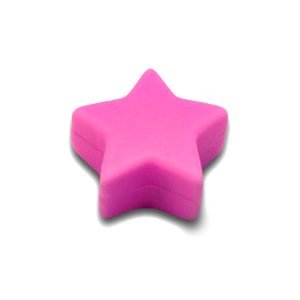 Силіконова бусинка, бусина для прорізувача зубів – Міні зірочка Рожева