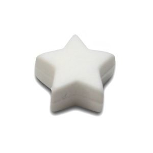 Силіконова бусинка, бусина для прорізувача зубів – Міні зірочка Біла