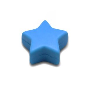 Силіконова бусинка, бусина для прорізувача зубів – Міні зірочка Блакитна