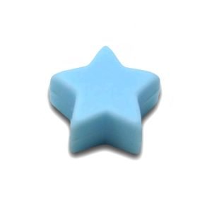 Силіконова бусинка, бусина для прорізувача зубів – Міні зірочка Блакитна пастельна