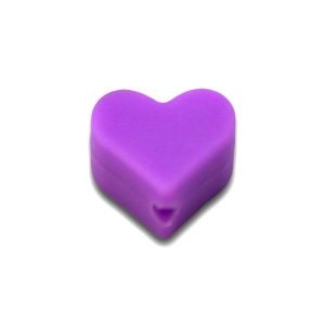Силіконова бусинка, бусина для прорізувача зубів – Міні сердечко Фіолетове