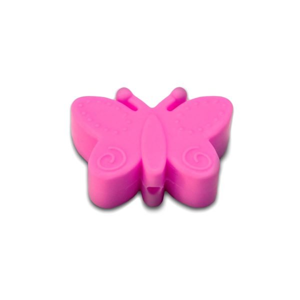 IMG_3023 Силиконовая бусинка, бусина для прорезывателя зубов - Бабочка Розовая — изображение 1