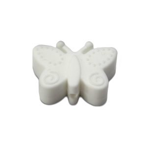 Силіконова бусинка, бусина для прорізувача зубів – Метелик Білий