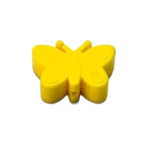 Силіконова бусинка, бусина для прорізувача зубів – Метелик Жовтий