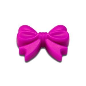 Силіконова бусинка, бусина для прорізувача зубів – Бантик Малиновий