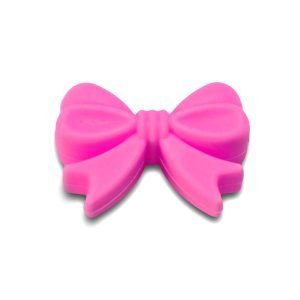 Силіконова бусинка, бусина для прорізувача зубів – Бантик Рожевий