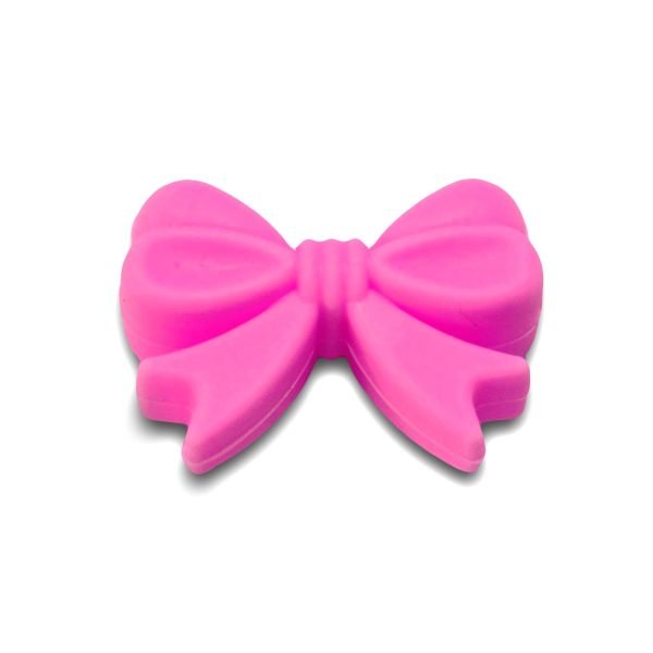 Силіконова бусинка, бусина для прорізувача зубів - Бантик Рожевий - Зображення 1