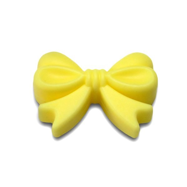 Силіконова бусинка, бусина для прорізувача зубів - Бантик Кремовий - Зображення 1