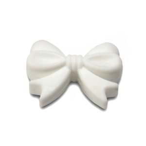 Силіконова бусинка, бусина для прорізувача зубів – Бантик Білий