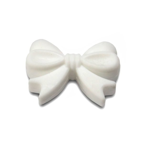 Силіконова бусинка, бусина для прорізувача зубів - Бантик Білий - Зображення 1