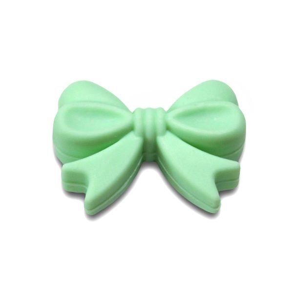 Силіконова бусинка, бусина для прорізувача зубів - Бантик М'ятний - Зображення 1