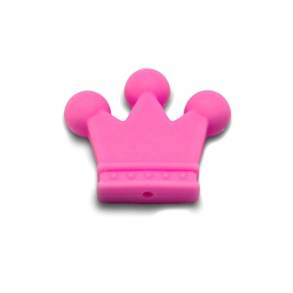 Силиконовая бусинка, бусина для прорезывателя зубов - Корона Розовая — изображение 1