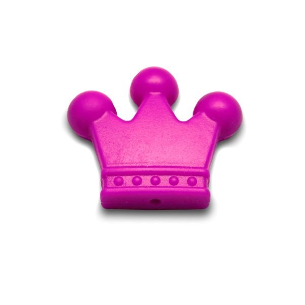 Силіконова бусинка, бусина для прорізувача зубів - Корона Малинова - Зображення 1