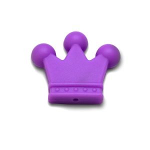 Силіконова бусинка, бусина для прорізувача зубів – Корона Фіолетова