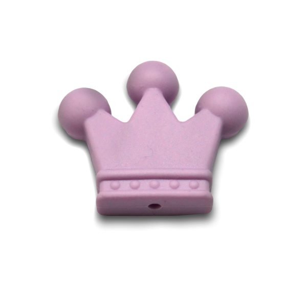 Силиконовая бусинка, бусина для прорезывателя зубов - Корона Лаванда — изображение 1