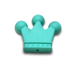 Силіконова бусинка, бусина для прорізувача зубів – Корона Бірюзова