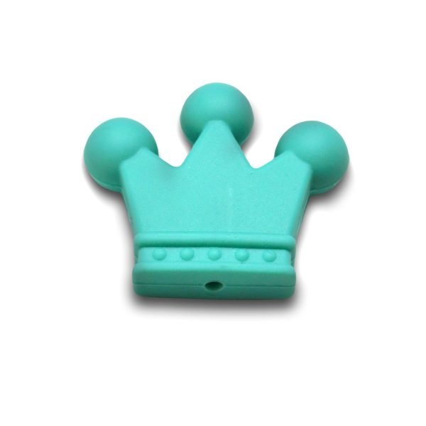 Силіконова бусинка, бусина для прорізувача зубів - Корона Бірюзова - Зображення 1