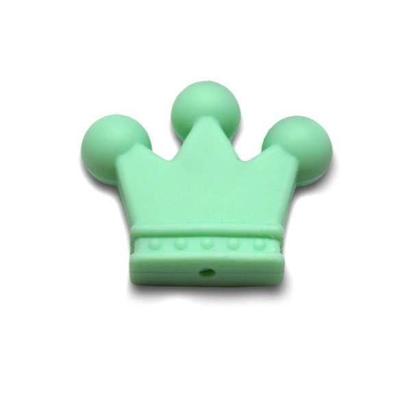 Силиконовая бусинка, бусина для прорезывателя зубов - Корона Мятная — изображение 1