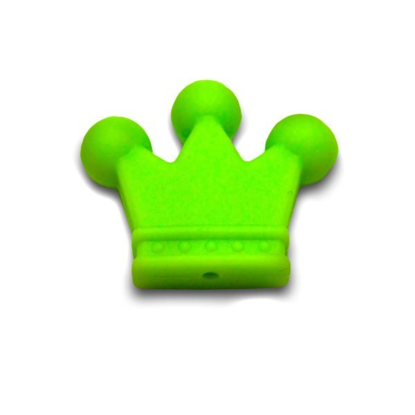 Силіконова бусинка, бусина для прорізувача зубів - Корона Зелена - Зображення 1