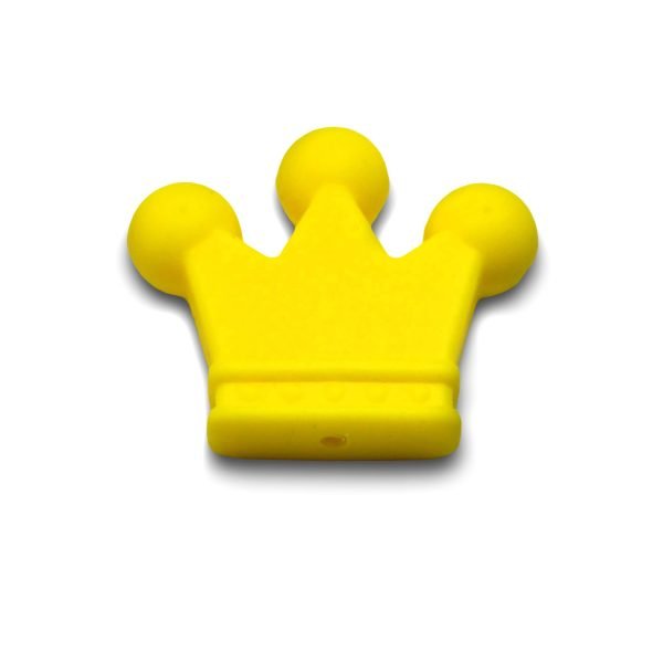 Силиконовая бусинка, бусина для прорезывателя зубов - Корона Желтая — изображение 1