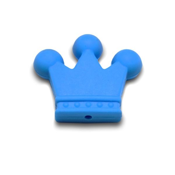 Силиконовая бусинка, бусина для прорезывателя зубов - Корона Голубая — изображение 1