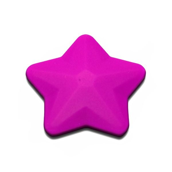 Силиконовая бусинка, бусина для прорезывателя зубов - Звезда Малиновая — изображение 1