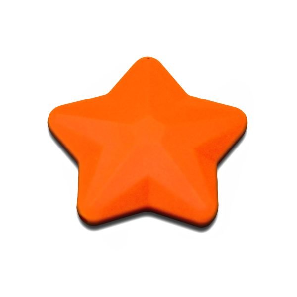 Силіконова бусинка, бусина для прорізувача зубів - Зірка Помаранчева - Зображення 1