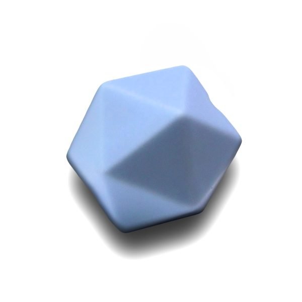 Силиконовая бусинка, бусина для прорезывателя зубов - Икосоедр Беби блю — изображение 1