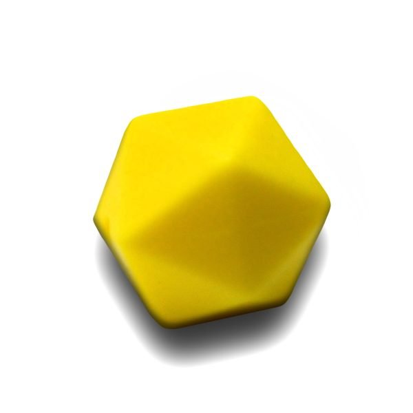 Силиконовая бусинка, бусина для прорезывателя зубов - Икосаэдр Желтый — изображение 1