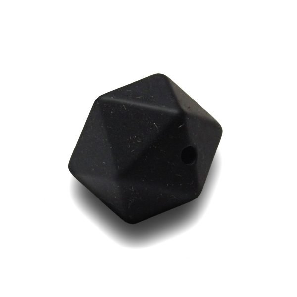 Силиконовая бусинка, бусина для прорезывателя зубов - Икосаэдр Черный — изображение 1