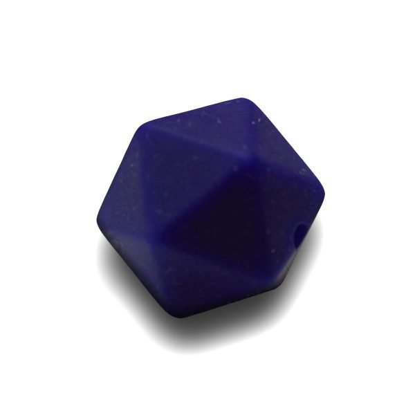 Силиконовая бусинка, бусина для прорезывателя зубов - Икосаэдр Темно синий — изображение 1