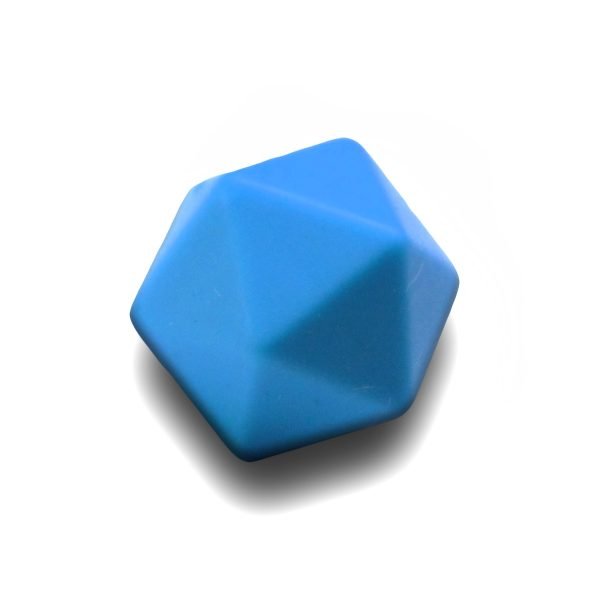 Силиконовая бусинка, бусина для прорезывателя зубов - Икосаэдр Голубой — изображение 1