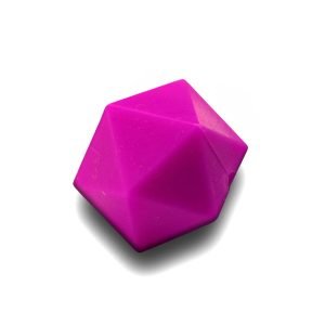 Силіконова бусинка, бусина для прорізувача зубів – Ікосаедр Малиновий