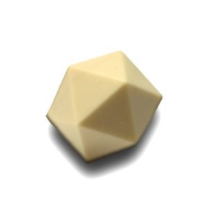 Силіконова бусинка, бусина для прорізувача зубів – Ікосаедр Бежевий