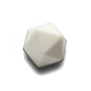 Силіконова бусинка, бусина для прорізувача зубів – Ікосаедр Білий