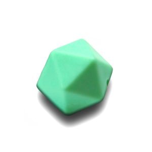 Силіконова бусинка, бусина для прорізувача зубів – Ікосаедр М’ятний