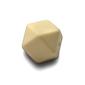 Силіконова бусинка, бусина для прорізувача зубів – Гексагон Бежевий