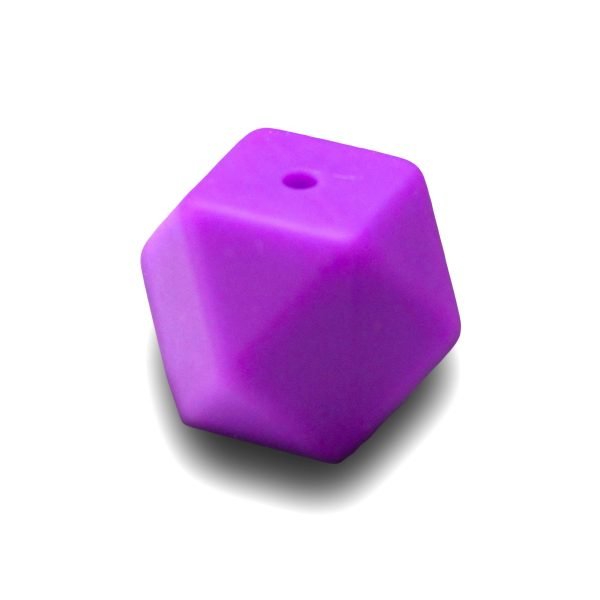 Силиконовая бусинка, бусина для прорезывателя зубов - Гексагон Фиолетовый — изображение 1