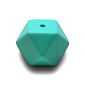 Силіконова бусинка, бусина для прорізувача зубів – Гексагон Бірюзовий