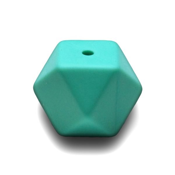 Силіконова бусинка, бусина для прорізувача зубів - Гексагон Бірюзовий - Зображення 1