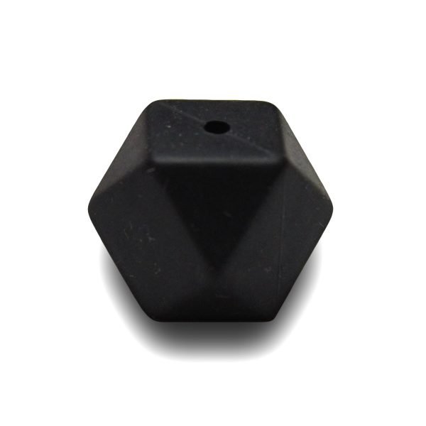 Силиконовая бусинка, бусина для прорезывателя зубов - Гексагон Черный — изображение 1