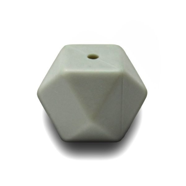 Силиконовая бусинка, бусина для прорезывателя зубов - Гексагон Серый светлый — изображение 1