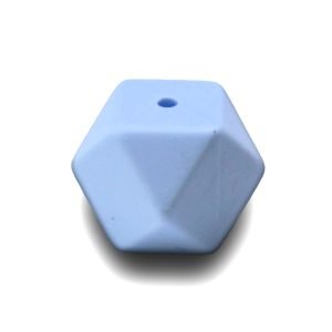 Силіконова бусинка, бусина для прорізувача зубів – Гексагон Бебі блю
