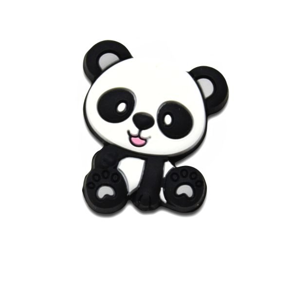 Силиконовая бусинка, бусина для прорезывателя зубов - Мини панда Серая светлая — изображение 1