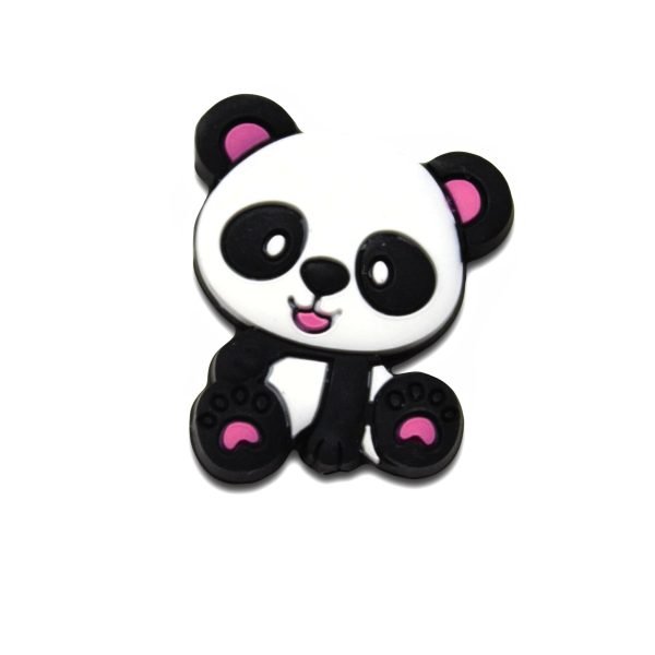 Силиконовая бусинка, бусина для прорезывателя зубов - Мини панда Розовая — изображение 1