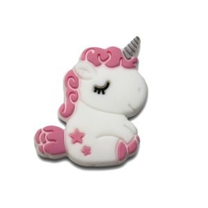 Силіконова бусинка, бусина для прорізувача зубів – Міні єдиноріг Рожевий кварц