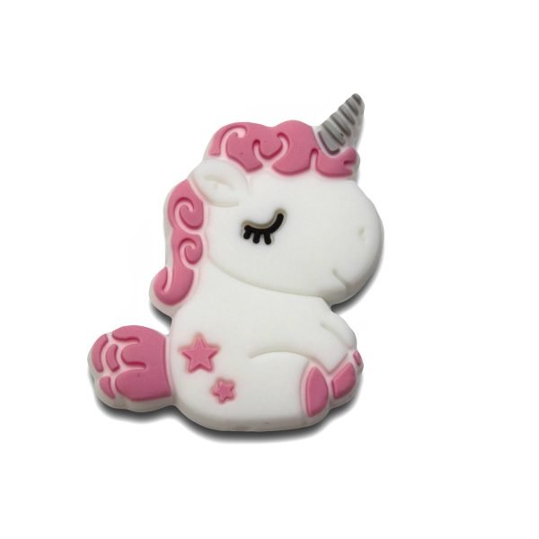 Силиконовая бусинка, бусина для прорезывателя зубов - Мини единорог Розовый кварц — изображение 1